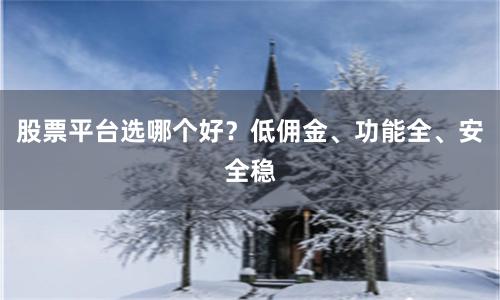 股票平台选哪个好？低佣金、功能全、安全稳